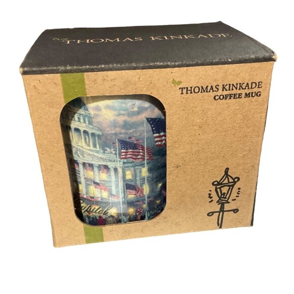 Thomas Kinkade Ceramic Coffee Mug Flags Over The Capitol Patriotic Design 2011 - Picture 7 of 12